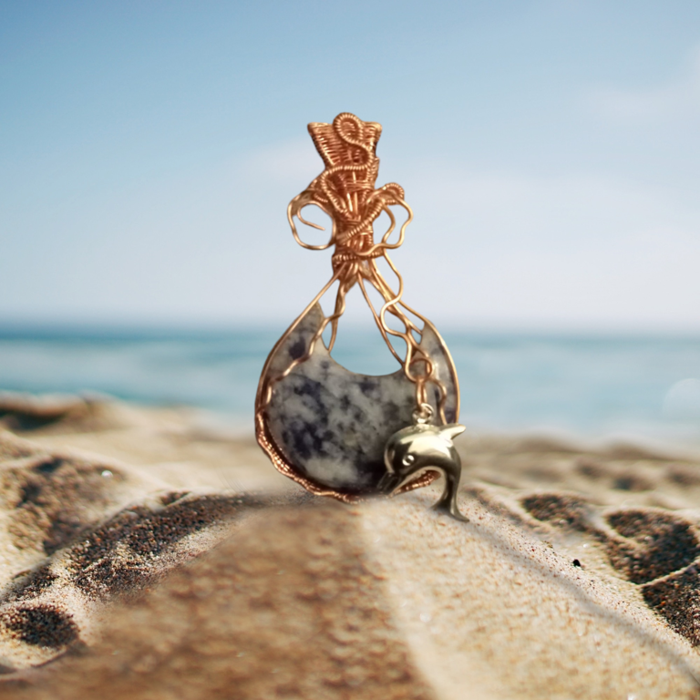 Sodalite & Dolphin pendant