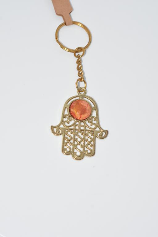 Flames Eye Hamsa Hand keyring