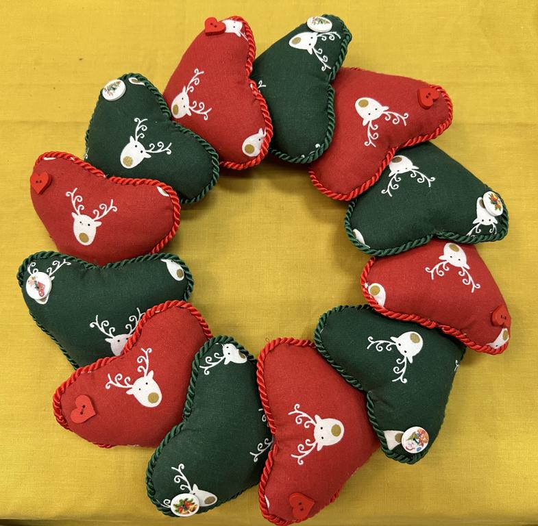 Red and Green Reindeer head Wreaths