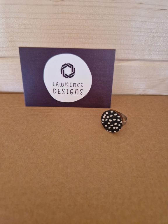 Black and White Dotty Ring