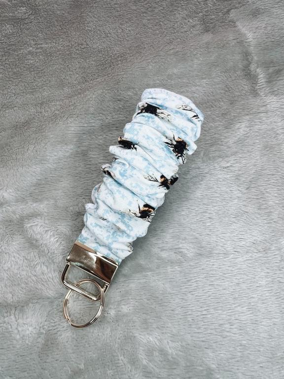 Blue Bumble Scrunchie Keyring